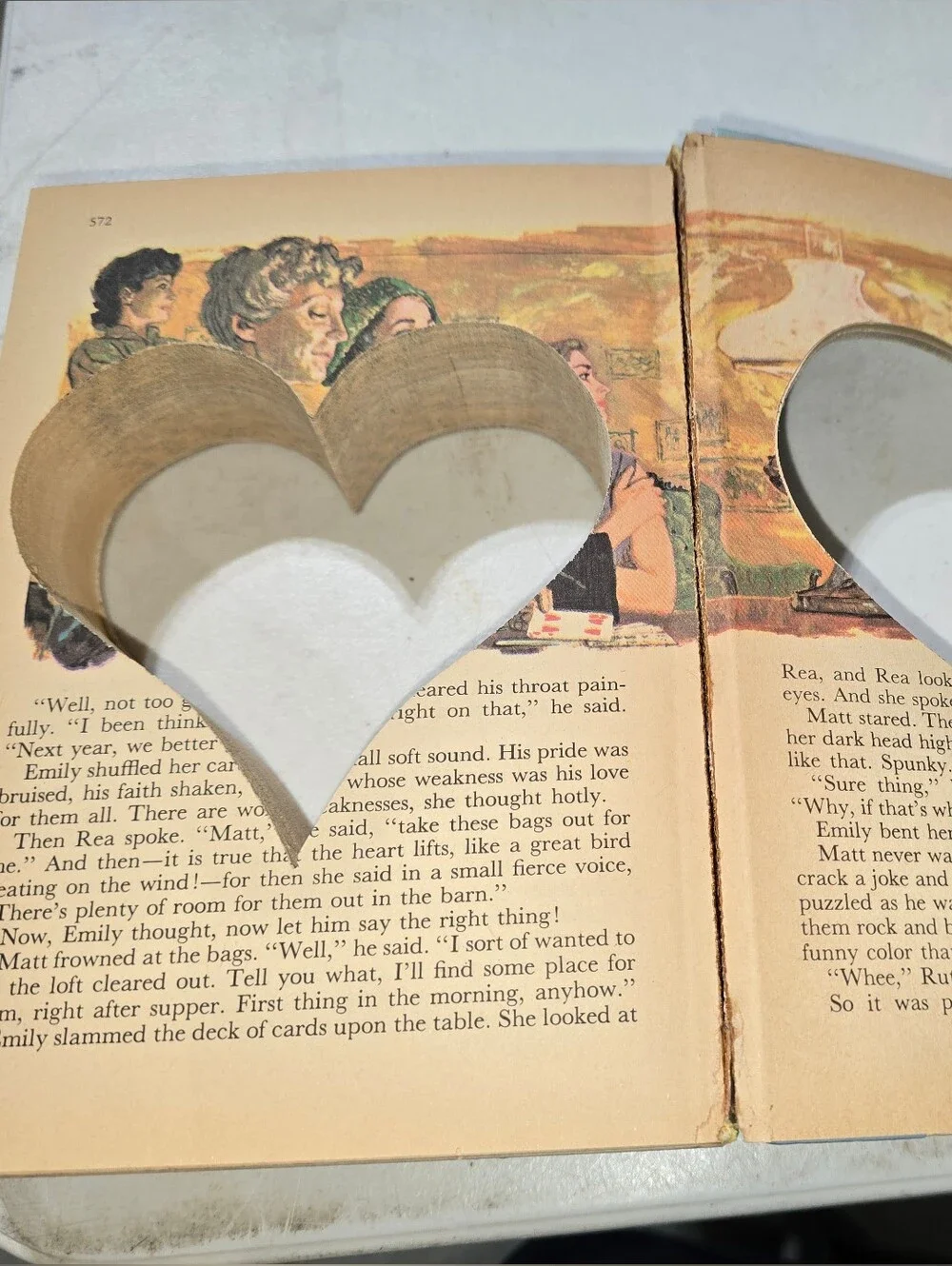 Decorative Reader's Digest, Heart Cutout Book,  Light Blue and Cream, 8x2x5